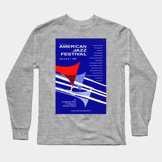 1957 Newport Jazz Festival - Basie at Newport - Rhode Island Long Sleeve T-Shirt by info@secondtakejazzart.com